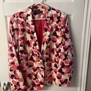 Willow & Clay Pink Floral Watercolor Blazer